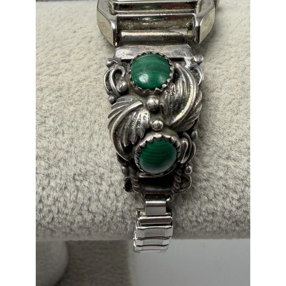 Navajo Malachite New Battery Sterling Silver 925 Watch Tips‎ 20MM 6